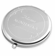 Lusterka do makijażu - Lusterko okrągłe srebrne z grawerem dla mamy na Dzień Matki - miniaturka - grafika 1