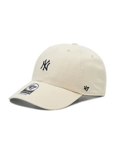 47 Brand Czapka z daszkiem New York Yankees MLB Base Runner Clean Up B-BSRNR17GWS-NT Beżowy - Czapki dla dzieci - miniaturka - grafika 1