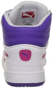 Puma Unisex Full Court Hi V Kids High-top dla dzieci, biały - Biały White Cabaret Liberty Blu 09-19 EU - Koszulki i topy damskie - miniaturka - grafika 1
