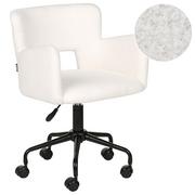 Fotele i krzesła biurowe - Krzesło biurowe regulowane boucle białe SANILAC Lumarko! - miniaturka - grafika 1