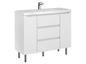 Szafki łazienkowe - Szafka Stojąca Z Umywalką ETH 100 cm D - Biały Mat - miniaturka - grafika 1