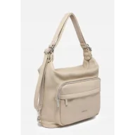 Torebki damskie - Praktyczna Torebka Damska Beżowa Plecak 2w1 Na Ramię LUIGISANTO - miniaturka - grafika 1
