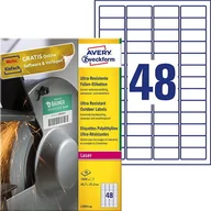 Etykiety do drukarek - Avery Zweckform Etykiety polietylenowe ultra resistant Zweckform, A4, 40 ark./op., 45,7 x 21,2mm, białe L7911-40 - miniaturka - grafika 1