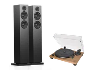 Zestawy stereo - Audio-Technica AT-LPW40WN (orzech) + A38 (czarny) - miniaturka - grafika 1