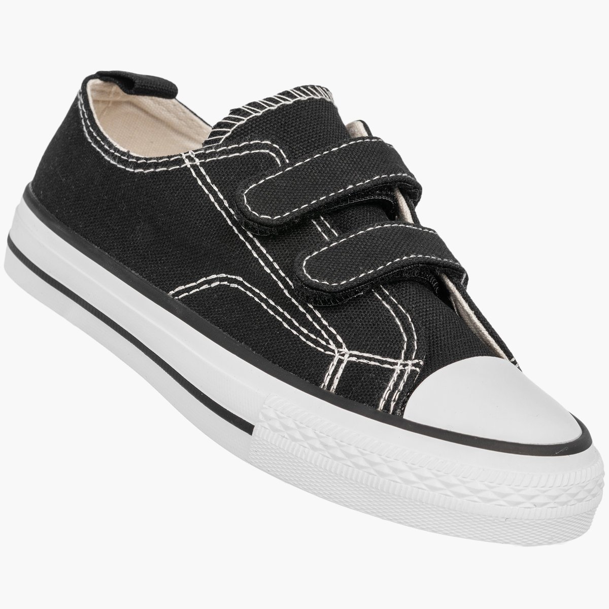 Trampki Dziecięce Buty Na Rzepy Tenisówki Materiałowe Casual Czarne APAWWA 33