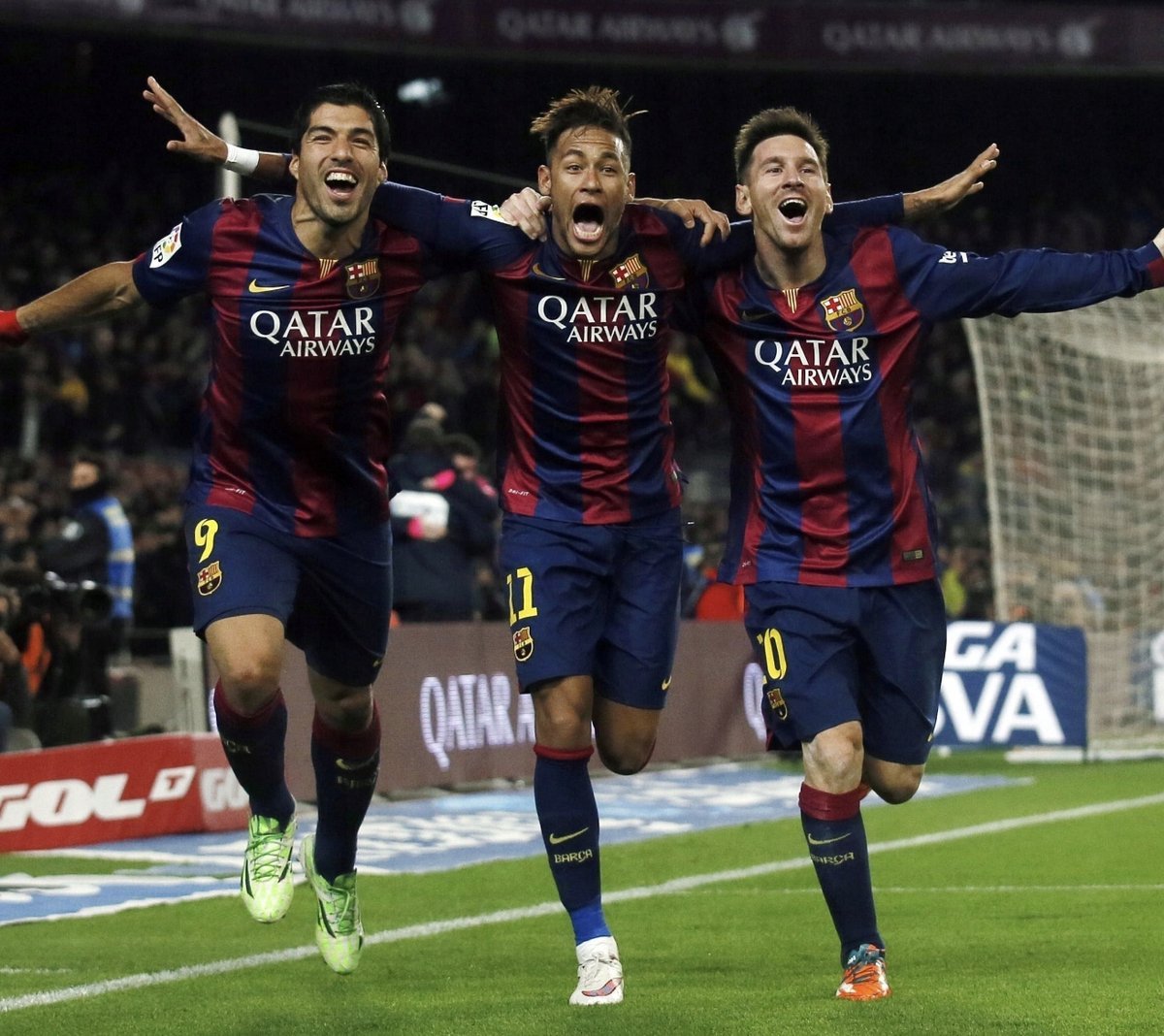 Naklejki na ścianę Naklejka Leo Messi Neymar Suarez FC Barcelona 70x50