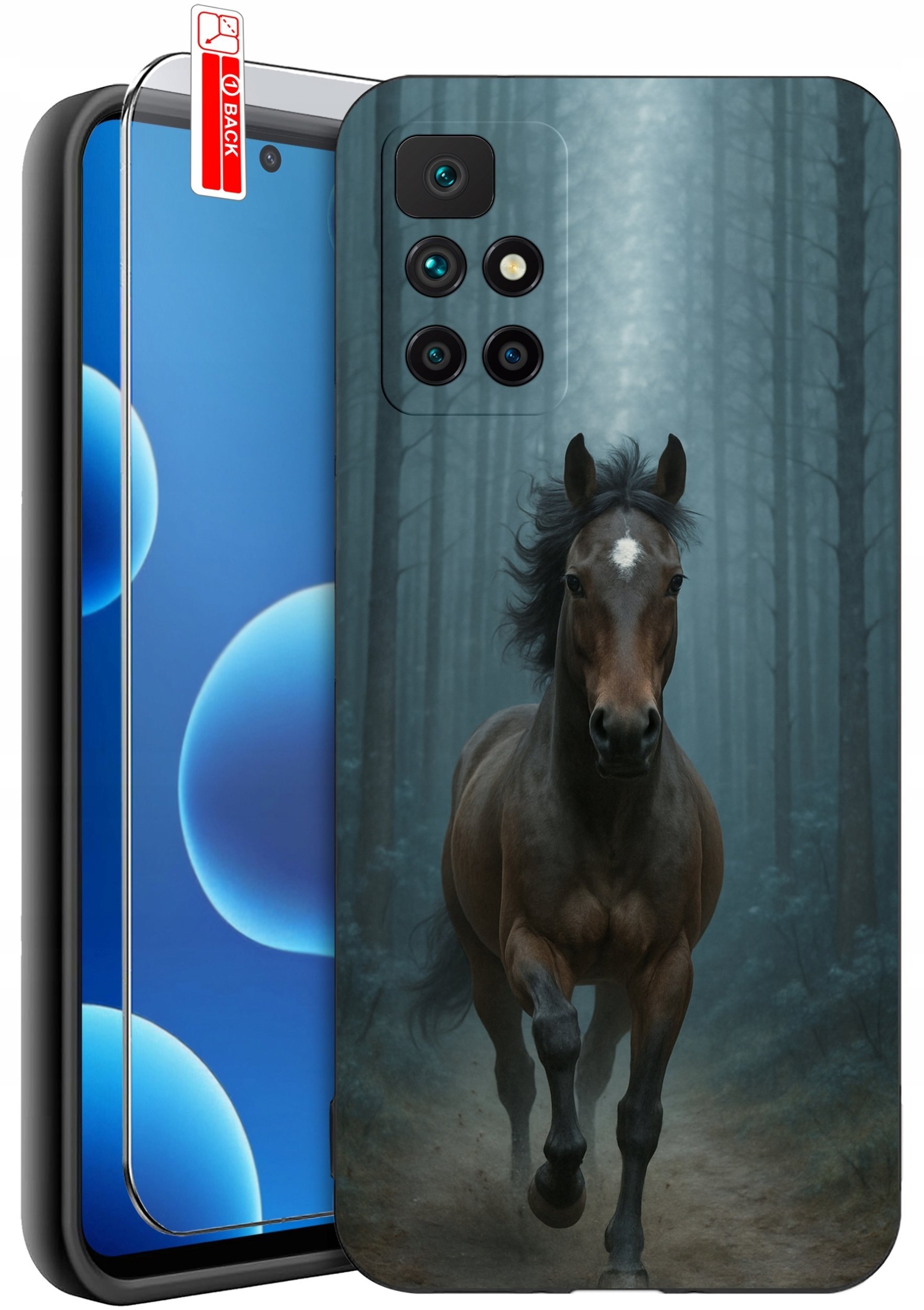 krainaGSM Etui Do Xiaomi Redmi 10 Wzory Silikonowe Matt Case + Szkło 9H