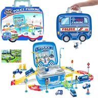 Zabawy w naśladowanie dorosłych - Zestaw Policyjny Policja Walizka Helikopter Pojazdy Tor Parking Znaki 44Ele - miniaturka - grafika 1