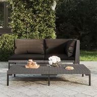 Sofy ogrodowe - Lumarko Sofa ogrodowa z poduszkami, zaokrąglony rattan PE - miniaturka - grafika 1