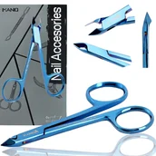 Akcesoria do paznokci - Cążki do skórek paznokci obcinaczki nożyczki kosmetyczne manicure gabinet SPA niebieskie - miniaturka - grafika 1