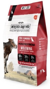 Wiejska Zagroda Monoproteinowa Wołowina M/L 6kg sucha karma dla psa