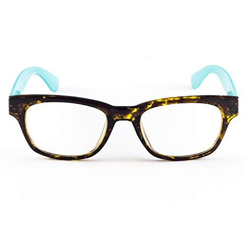 Contacta, Legend okulary do czytania dla mężczyzn i kobiet, nowoczesne okulary, kwadratowa ramka z kolorowymi prętami i fleksami, kolor demi, dioptrii +3,00, opakowanie z etui na okulary, 30 g