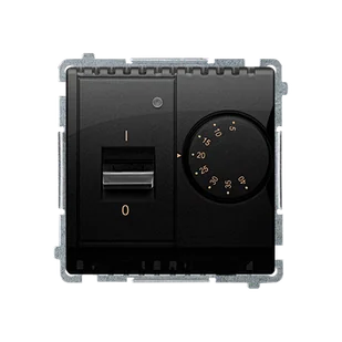 Kontakt Simon Regulator temperatury z czujnikiem wewnętrznym BASIC - czarny mat - Inne akcesoria elektryczne - miniaturka - grafika 1