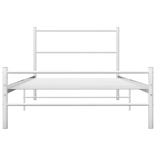 vidaXL Rama łóżka, biała, metalowa, 100 x 200 cm - Łóżka - miniaturka - grafika 2
