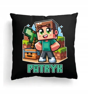 CZARNA Poduszka Z IMIENIEM Na Wielkanoc MINECRAFT GRA POSTAĆ MAJKRAFT #2 - Poduszki dekoracyjne - miniaturka - grafika 1