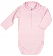 Body dla niemowląt - Body DR KOŁNIERZYK ZAOKRĄGLONY Eleganckie DLA DZIEWCZYNKI RÓŻ r 62 KLEKLE - miniaturka - grafika 1