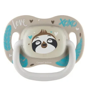 Canpol babies Smoczek uspokajający silikonowy 6-18m okrągły EXOTIC ANIMALS leniwiec - Smoczki uspokajające - miniaturka - grafika 1