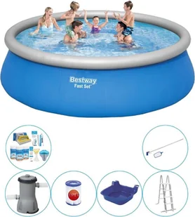 Basen z akcesoriami - Bestway Fast Set Round 457x122 cm - Baseny ogrodowe - miniaturka - grafika 1