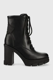 Guess botki XENNIA damskie kolor czarny na słupku FL7XEN ELE10 - Botki damskie - miniaturka - grafika 1
