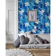 Tapety - Tapeta flizelina Niebieskie kwiaty 104x70 + klej - miniaturka - grafika 1