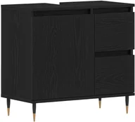 Szafki łazienkowe - Szafka pod umywalkę Czarny Dąb 65x33x60 cm Drewno inżynieryjne - miniaturka - grafika 1