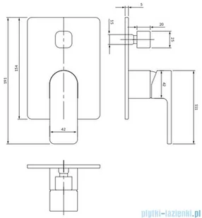 Omnires Baretti bateria natryskowa-wannowa podtynkowa z przełącznikiem chrom BA7835CR - Baterie podtynkowe - miniaturka - grafika 2