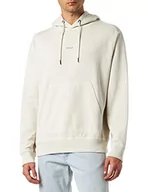 Bluzy męskie - BOSS Męska bluza z kapturem Wefadehoody barwiona na kawałki z bawełny Terry z tonalnym logo, Light Beige277, L - miniaturka - grafika 1