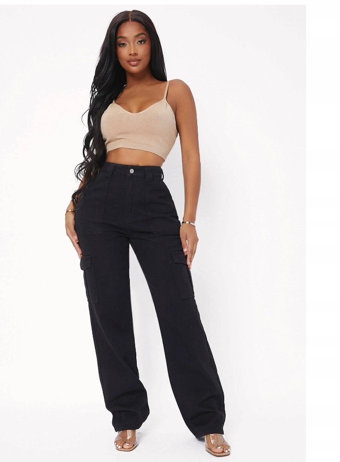 SPODNIE JEANSOWE CZARNE PROSTE CASUAL W27 VPD