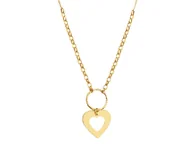 Biżuteria dla dzieci - Złoty Naszyjnik 585 z Sercem i Ringiem 45cm - miniaturka - grafika 1