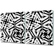 Deski do krojenia - Podwójna Deska Do Krojenia ze Szkła - 2x 40x52 cm - Czarno-biały wzór - miniaturka - grafika 1