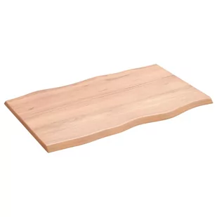 vidaXL Blat do biurka, jasnobrązowy, 80x50x2 cm, lite drewno dębowe - Meble modułowe i akcesoria - miniaturka - grafika 1