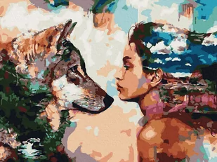 Malowanie po numerach - Wilk i kobieta 40x50cm - Twoje Hobby - Malowanie po numerach - miniaturka - grafika 2