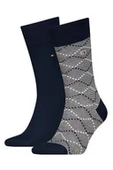 Skarpetki męskie - Tommy Hilfiger skarpety męskie granatowe wielokolorowe 2 szt, Rozmiar 43-46 - miniaturka - grafika 1