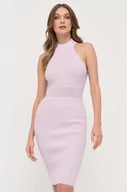 Sukienki - Guess sukienka kolor fioletowy mini dopasowana - miniaturka - grafika 1