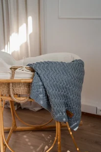 La Millou - Ciepły Koc Merino 100% STONED BLUE - Koce i narzuty dla dzieci - miniaturka - grafika 1