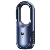 Wentylatory - Przenośny wentylator biurkowy bezłopatkowy z portem USB, 6 prędkościami, cichy, z panelem LED do sypialni, domu i biura (niebieski) - miniaturka - grafika 1