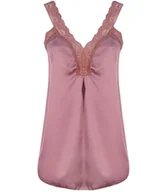 Koszulki i topy damskie - Satynowy długi top sexi koronka ramiączka-3XL/4XL - miniaturka - grafika 1