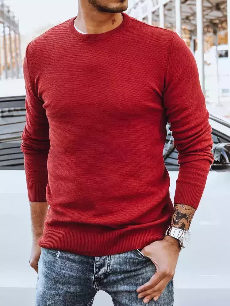 Sweter męski klasyczny bordowy Dstreet WX1933-S