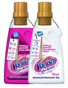 Vanish Oxi Action White + Color odplamiacz do tkanin w żelu 2x 750ml - Środki do prania - miniaturka - grafika 1