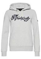 Bluzy damskie - Superdry Vintage Pride In Craft Hood Damska bluza, Glacier Grey Marl, 38 - miniaturka - grafika 1