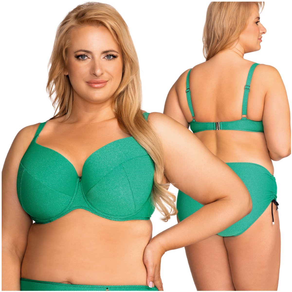 Biustonosz kąpielowy Nessa MILOS padded zielony - 70I