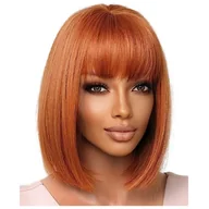 Ozdoby do włosów - Peruka do ramion prosta ruda grzywka - miniaturka - grafika 1