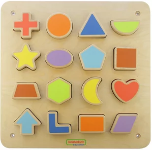Masterkidz Edukacyjna Tablica Drewniana Magnetyczna Nauka Kształtów Sorter Masterkidz ME03676 - Tablice dla dzieci - miniaturka - grafika 1