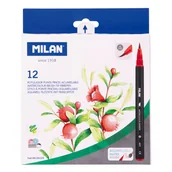 Flamastry - Flamastry MILAN pędzelkowe,12 kolorów w kartonowym opakowaniu - miniaturka - grafika 1