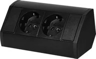 Gniazdka elektryczne - Orno Gniazdo meblowe 2x2P+Z Schuko, czarne - miniaturka - grafika 1