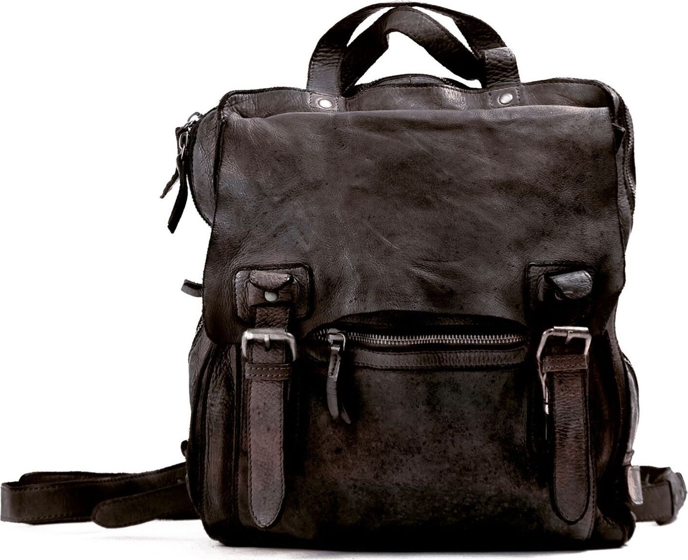 Skórzany plecak rekreacyjny HAROLD'S Plecak Submarine Czarny czarny