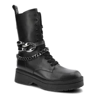 Botki damskie - Czarne Botki Karino Damskie Skórzane Modne Obuwie - miniaturka - grafika 1