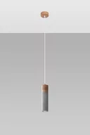 Lampy sufitowe - Sollux Lighting Lampa wisząca ZANE 1 szara - miniaturka - grafika 1