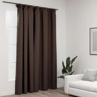 Akcesoria do wystroju okien - vidaXL Zasłona stylizowana na lnianą, z haczykami, taupe, 290x245 cm - miniaturka - grafika 1