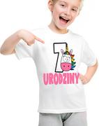 Moda i Uroda OUTLET - T-shirt Koszulka urodzinowa 7 Urodziny Jednorożec - miniaturka - grafika 1
